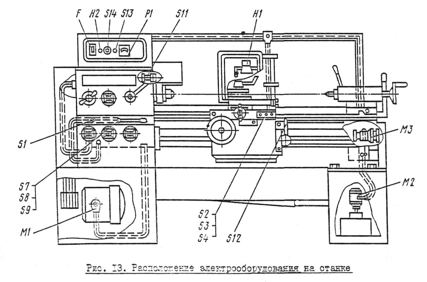Схема розташування токарно-гвинторізного верстата 16Е20 Схема розташування токарно-гвинторізного верстата 16Е20